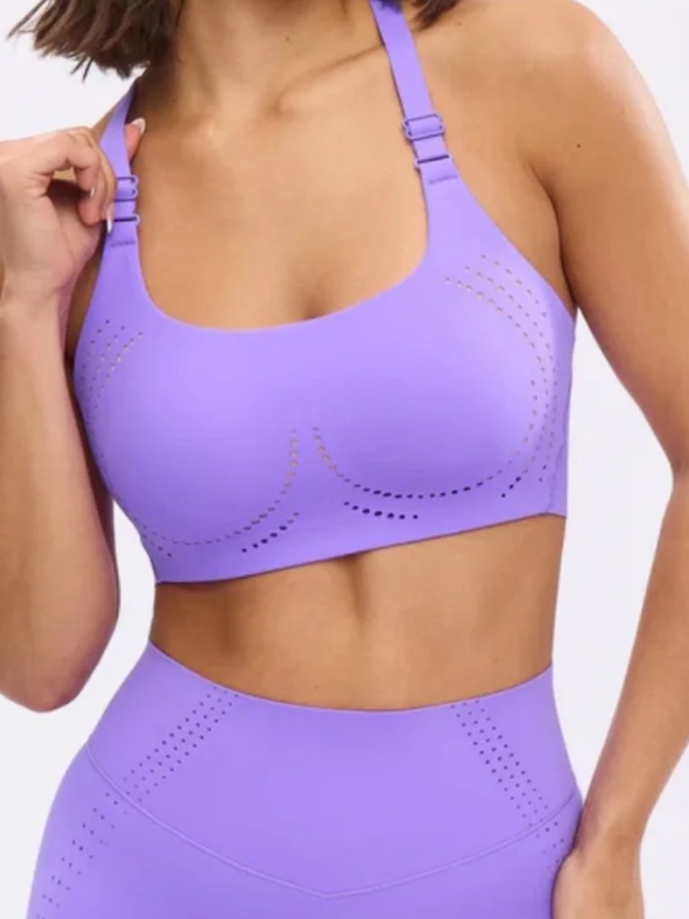 BuffBunny, limitless laser, party purple sports bra
